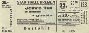 First concert in Bremen/Germany 1977